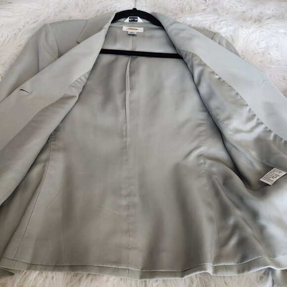 Talbots Pure Silk Blazer Jacket Women's 4 Gray Blue Business Casual‎ Elegant - Picture 11 of 16